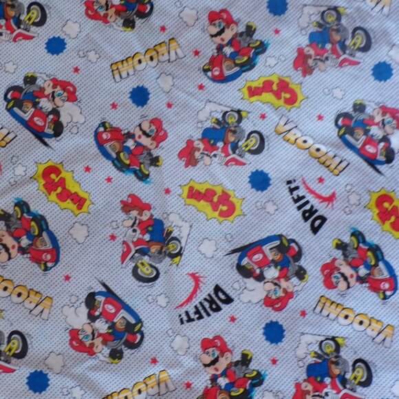 MarioKart Mario Kart Brothers Fabric 100% Cotton Quilting Nintendo 7 YARDS - Picture 3 of 4